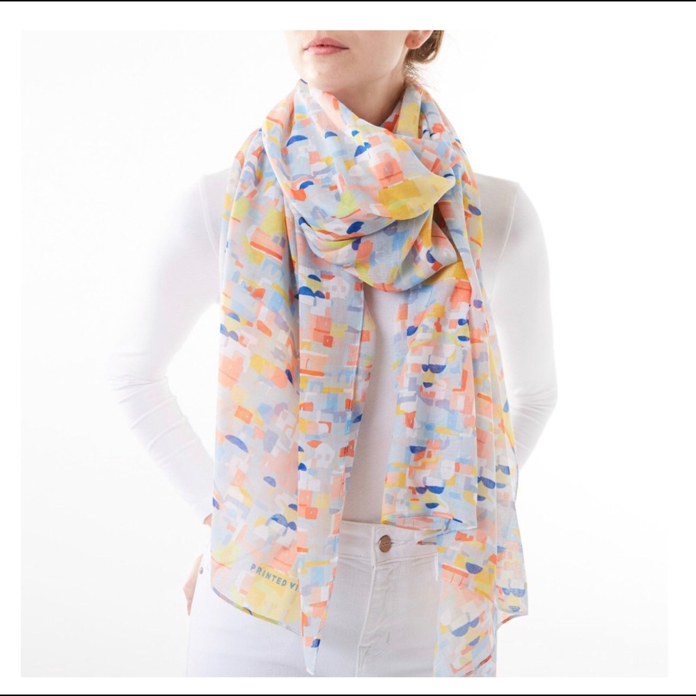 Printed Villiage Santorini Scarf